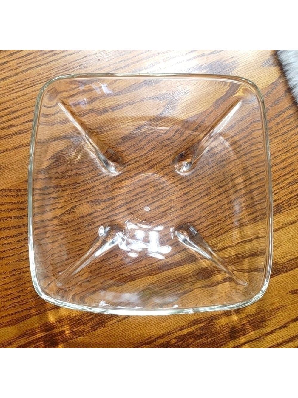 Vintage Clear 1970 Anchor Hocking Swedish Modern Bowl Ray and Arch Design